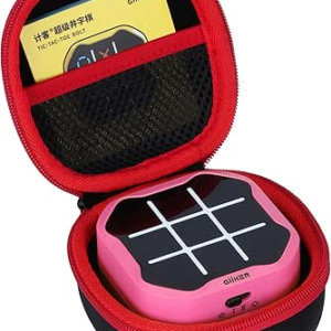 71-DjfYXLeL._AC_SX342_SY445_QL70_ML2_ Lebakort Hard Case for GiiKER Tic Tac Toe Bolt Portable 3-in-1 Puzzle Game Console, Black and red zip, Robust