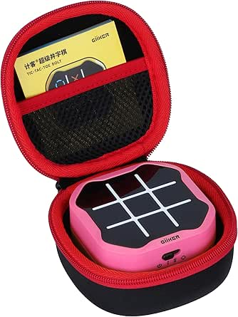 71-DjfYXLeL._AC_SX342_SY445_QL70_ML2_ Lebakort Hard Case for GiiKER Tic Tac Toe Bolt Portable 3-in-1 Puzzle Game Console, Black and red zip, Robust